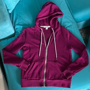 Forever 21 Magenta Pink Full Zip-Up Hoodie Long Sleeve Sweatshirt